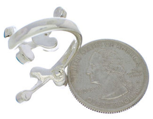 Authentic Sterling Silver Turquoise Southwestern Ring Size 6-3/4 QX87465