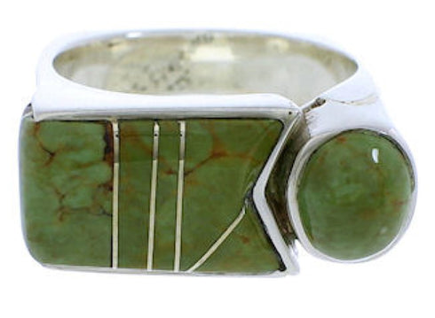 Turquoise And Sterling Silver Southwestern Ring Size 6-3/4 UX39650