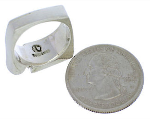 Turquoise And Sterling Silver Southwestern Ring Size 6-3/4 UX39650