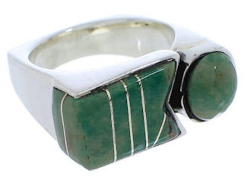 Southwest Sterling Silver Turquoise Ring Size 5 UX39656