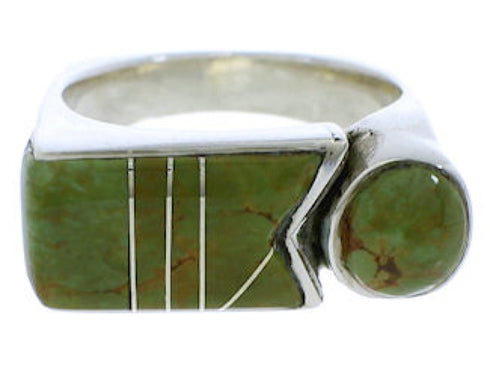 Southwest Sterling Silver Turquoise Jewelry Ring Size 8-3/4 UX39663