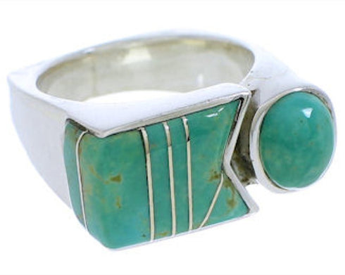Turquoise And Sterling Silver Southwest Jewelry Ring Size 5 UX39666