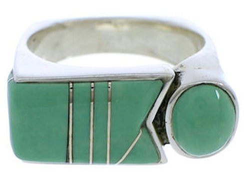 Southwestern Sterling Silver And Turquoise Ring Size 6-1/4 UX39675