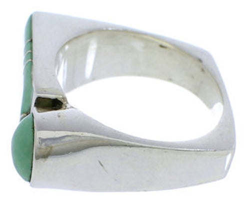 Southwestern Sterling Silver And Turquoise Ring Size 6-1/4 UX39675
