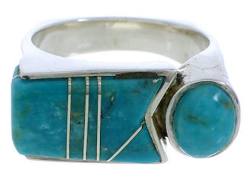 Turquoise And Sterling Silver Jewelry Ring Size 7-1/4 UX39697