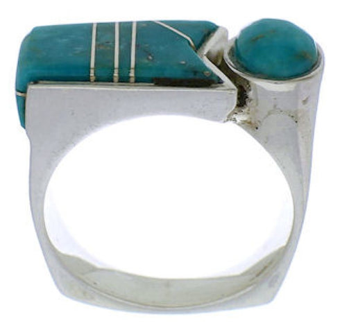 Turquoise And Sterling Silver Jewelry Ring Size 7-1/4 UX39697