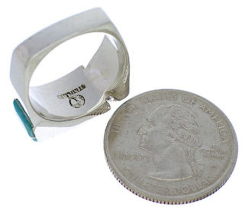 Turquoise And Sterling Silver Jewelry Ring Size 7-1/4 UX39697