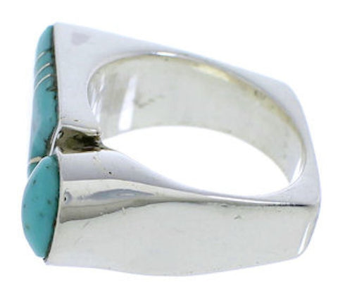 Turquoise And Sterling Silver Ring Size 8-1/2 UX39810