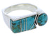 Silver And Turquoise Southwest Ring Size 7-1/2 UX39834