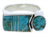 Silver And Turquoise Southwest Ring Size 7-1/2 UX39834