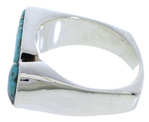 Silver And Turquoise Southwest Ring Size 7-1/2 UX39834