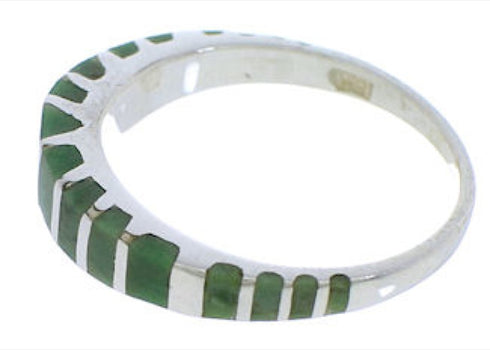 Authentic Sterling Silver Turquoise Inlay Ring Size 5-3/4 UX42493