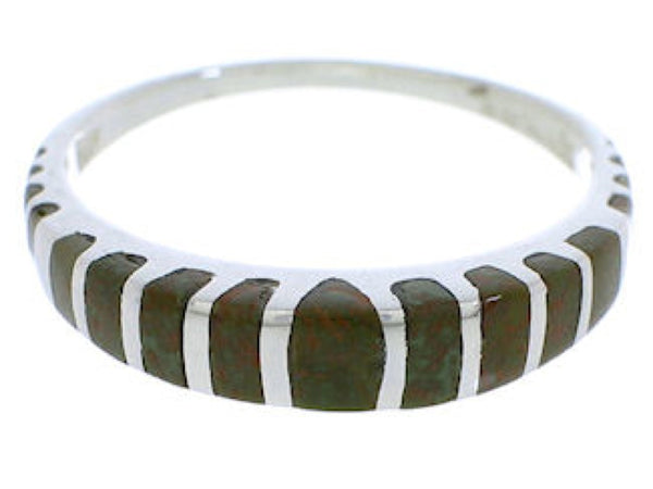 Southwest Sterling Silver Turquoise Inlay Ring Size 5-1/4 UX42496