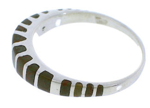 Southwest Sterling Silver Turquoise Inlay Ring Size 5-1/4 UX42496