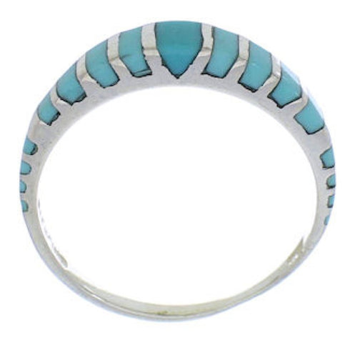 Silver Turquoise Inlay Ring Size 5-3/4 TX45451