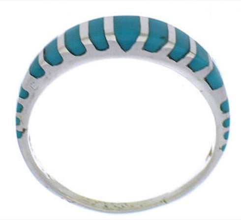 Genuine Sterling Silver Turquoise Southwestern Ring Size 6-1/4 TX45500