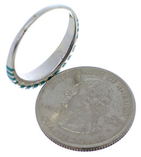 Genuine Sterling Silver Turquoise Southwest Ring Size 5-3/4 TX45498