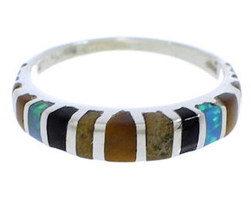 Multicolor Sterling Silver Southwestern Ring Size 5-1/4 TX45567