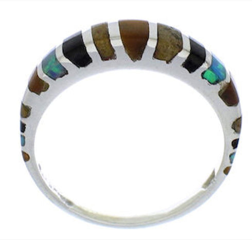 Multicolor Sterling Silver Southwest Ring Size 6-1/4 TX45569
