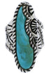 Sterling Silver Turquoise Southwestern Ring Size 5-1/4 FX22549