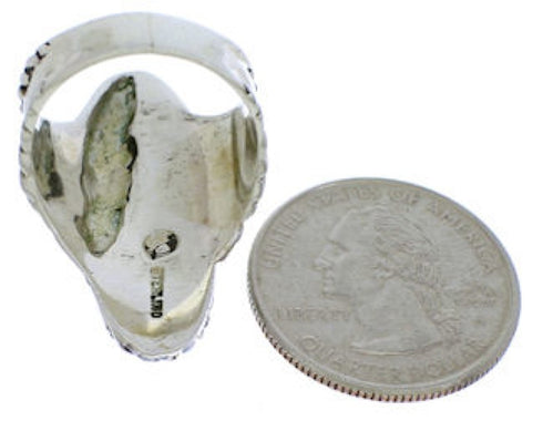 Turquoise Jewelry Silver Southwest Ring Size 7-1/4 FX22557