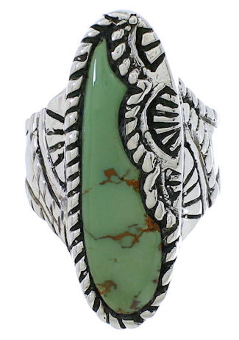 Genuine Silver Turquoise Southwest Ring Size 5-1/2 FX22592