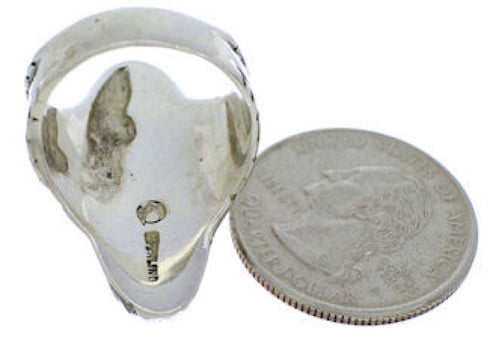 Genuine Silver Turquoise Southwest Ring Size 5-1/2 FX22592