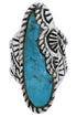 Turquoise Southwest Sterling Silver Ring Size 7-1/4 FX22605