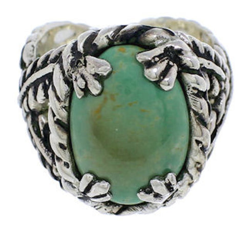 Turquoise Southwestern Genuine Sterling Silver Ring Size 5 FX22759