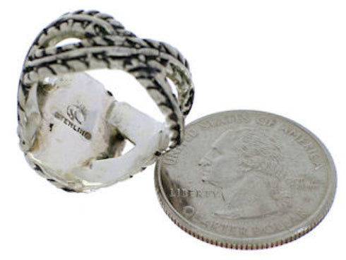 Turquoise Southwestern Genuine Sterling Silver Ring Size 5 FX22759