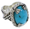 Southwest Authentic Sterling Silver Turquoise Ring Size 5 FX22806