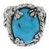 Southwest Authentic Sterling Silver Turquoise Ring Size 5 FX22806