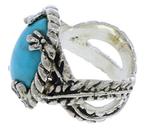 Genuine Sterling Silver Southwest Turquoise Ring Size 5-1/4 FX22801