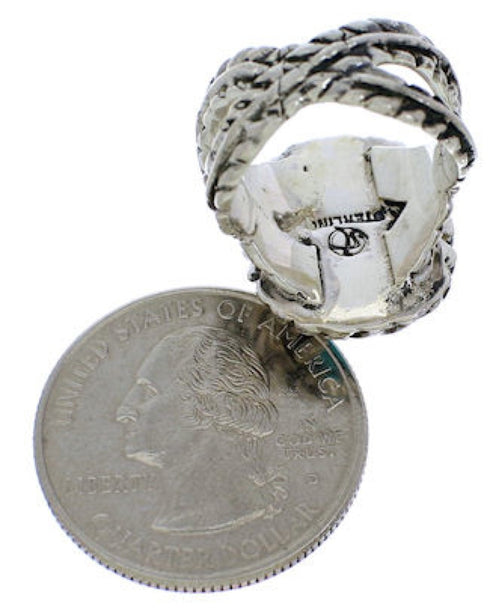 Southwest Authentic Sterling Silver Turquoise Ring Size 5 FX22806