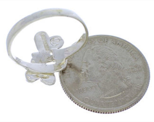 Dragonfly Southwest Turquoise Sterling Silver Ring Size 4-3/4 FX22657