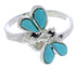 Genuine Silver Dragonfly Turquoise Inlay Ring Size 5-1/4 FX22663