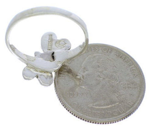 Dragonfly Turquoise Southwestern Silver Ring Size 6-1/4 FX22659