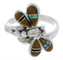 Multicolor Silver Jewelry Dragonfly Ring Size 5-1/2 FX22704