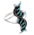Southwest Needlepoint Turquoise And Silver Ring Size 8-1/2 YX33929