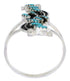 Southwest Needlepoint Turquoise And Silver Ring Size 8-1/2 YX33929
