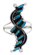 Needlepoint Turquoise Genuine SilverJewelry Ring Size 6-1/2 YX34031