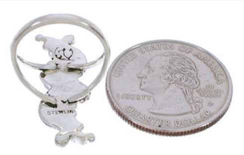 Sterling Silver And Needlepoint Turquoise Ring Size 6-1/4 YX33968