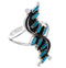 Silver And Needlepoint Turquoise Jewelry Ring Size 7-1/2 YX34063
