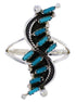 Southwest Turquoise Needlepoint And Silver Ring Size 4-3/4 YX34049