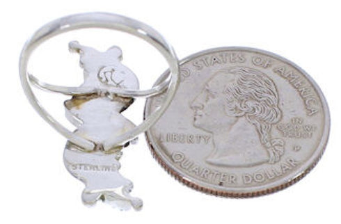 Silver And Needlepoint Turquoise Jewelry Ring Size 7-1/2 YX34063