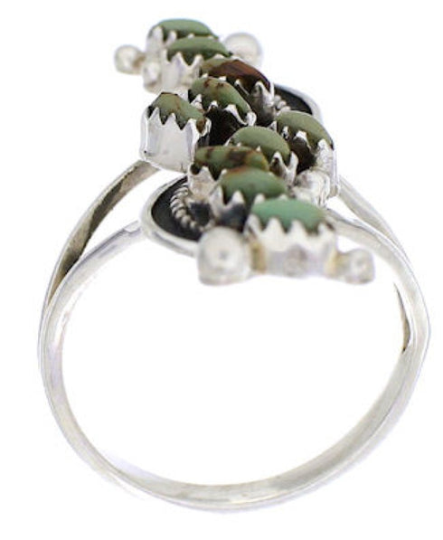 Genuine Silver And Turquoise Needlepoint Ring Size 6-1/4 YX34067