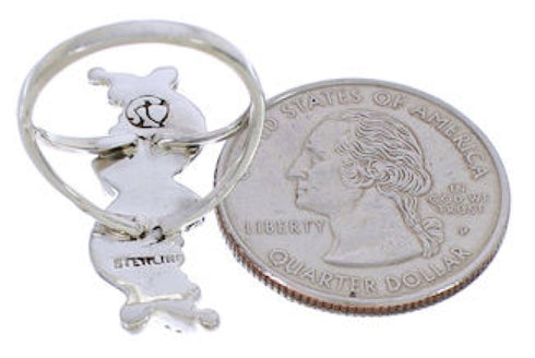 Genuine Silver And Turquoise Needlepoint Ring Size 6-1/4 YX34067