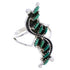 Authentic Silver And Turquoise Needlepoint Ring Size 5-1/4 YX34071