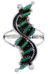 Authentic Silver And Turquoise Needlepoint Ring Size 5-1/4 YX34071