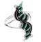 Southwest Turquoise Needlepoint Genuine Silver Ring Size 6-1/4 YX34089